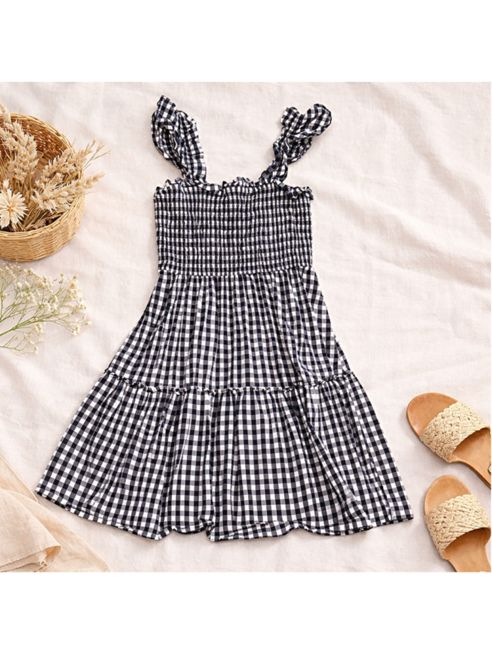 Women's Crown & Ivy Dress Size S Black White Gingham Summer